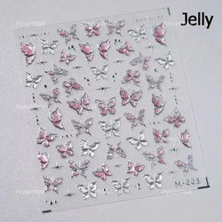 Green Blue Glass Butterfly Lily Flowers Star Line Water Droplet Charming Shiny Self Adhesive Nail Art Stickers Manicure Decals (ONLINE ORDER ONLY)