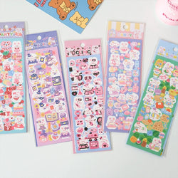 5Pcs Korean ins Cute Dog Rabbit Decorative Stickers Hand Account Idol Card DIY Material Scrapbooking Sticker Kawaii Stationery (ONLINE ORDER ONLY)