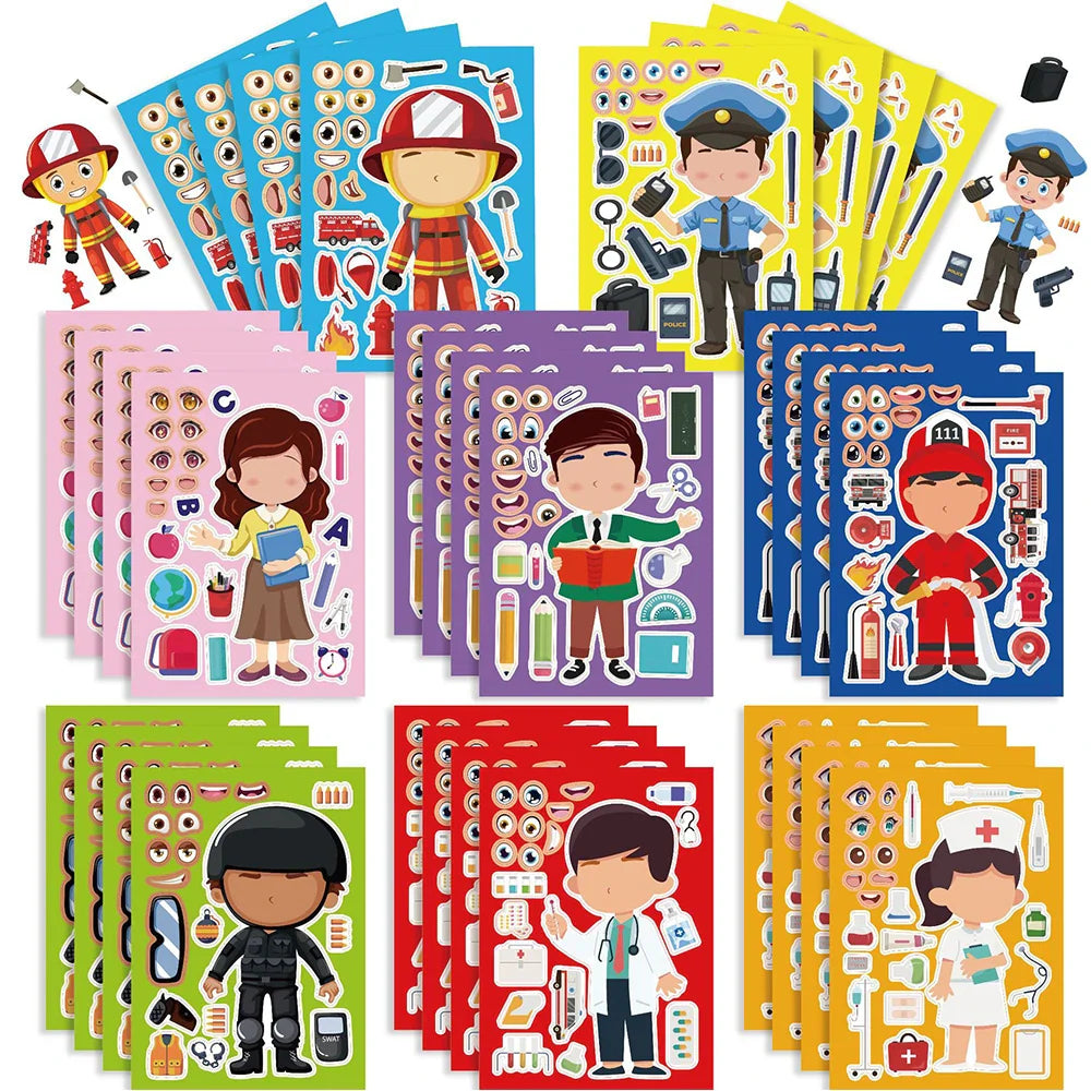 Kids Make A Face Puzzle Stickers Game - Educational Jigsaw Craft Toy (Online Order Only)