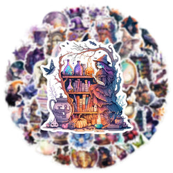 10/30/50PCS Gothic Style Witch Stickers Aesthetic Graffiti PVC Waterproof Phone Notebook Laptop Suitcase Kids Cartoon Decals Toy (ONLINE ORDER ONLY)