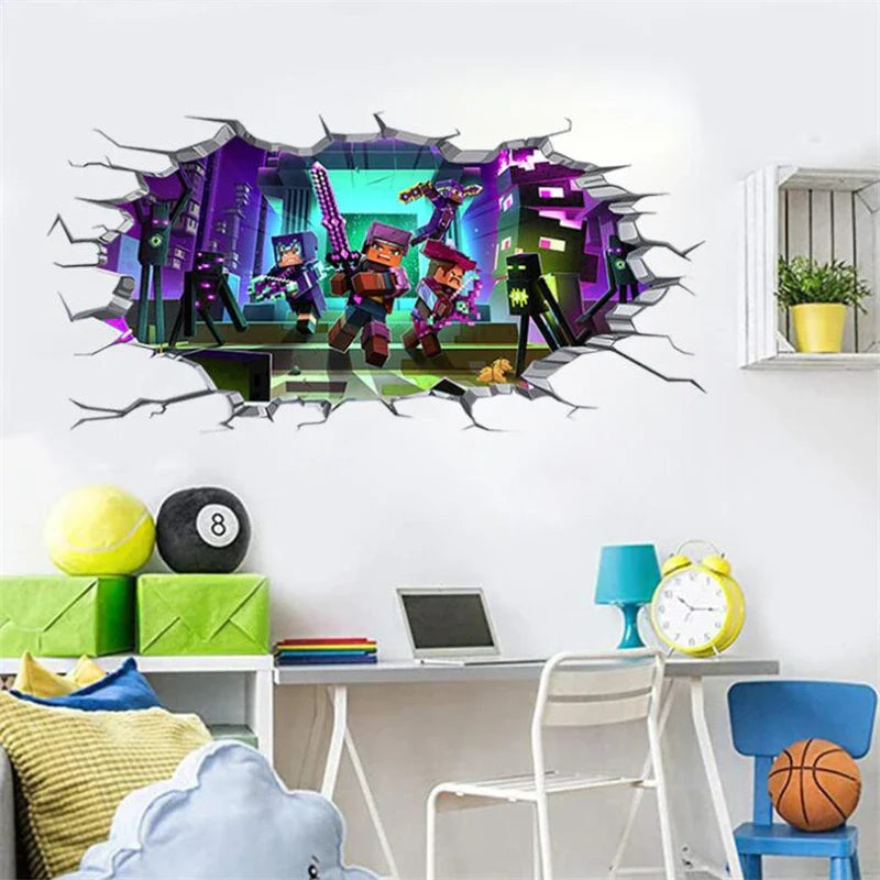Cartoon  Games Wall Stickers For Kids Room Home Bedroom PVC Decor Cartoon Movie Mural Art Decals Gifts for children (Online Order Only)