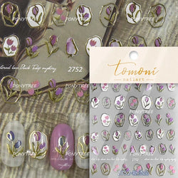 Tulips Flower Letter Bowknot Butterfly Irregular Lines Pearl Tender 5D Adhesive Nail Art Stickers Manicure Decals Stick on Nail (ONLINE ORDER ONLY)