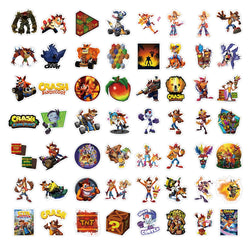 10/62Pcs Anime Video Game Crash Bandicoot Sticker Packs (ONLINE ORDER ONLY)