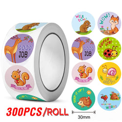 100-300pcs Animal Cartoon Stickers For Kids School Teacher Reward Stickers Classic Kids Toy Cute Stationery Supplies Label ﻿ (ONLINE ORDER ONLY)