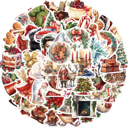 10/30/50PCS New Year Christmas Stickers Graffiti Decoration Gift Waterproof Skateboard Phone Notebook Guitar Wall Decals Toys (Online Order Only)