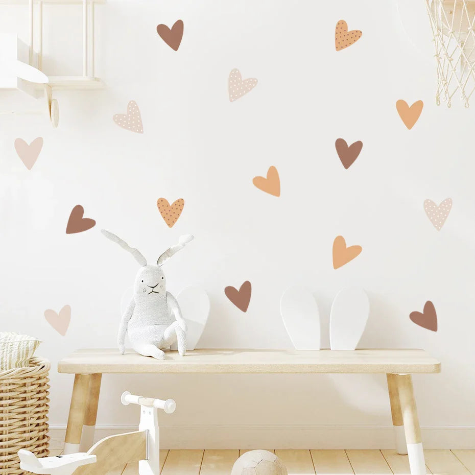 Boho Cute Heart Watercolor Vinyl Wall Sticker Decals Kids Nursery Decor (Online Order Only)