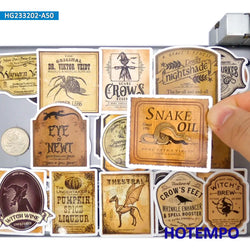 20/30/50Pieces Retro Alchemy Funny Halloween Magic Potion Label Stickers for Bottle Scrapbook Luggage Phone Laptop Sticker Toys (Online Order Only)