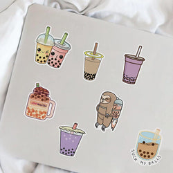 10/30/50PCS Kawaii Pearl Drink Sticker Aesthetic Sketchbook for Kids PVC Laptop Decoration Scrapbooking School Stationery Supply (ONLINE ORDER ONLY)