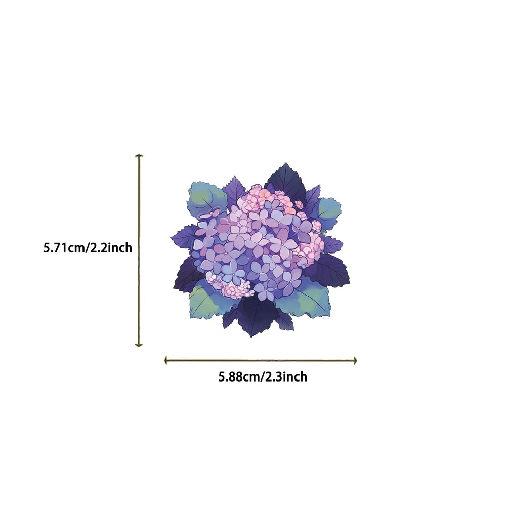 50pcs Plant Flower Stickers Aesthetic Ins Decals Kids Toy DIY Notebook Bike Phone Luggage Car Waterproof Decoration Sticker (Online Order Only)