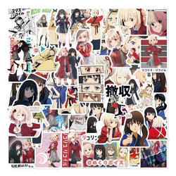 Lycoris Recoil Anime Stickers 50pcs for Luggage, Water Bottles, Phones, Laptops, Cars, Scooters, Fridges (ONLINE ORDER ONLY)