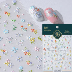 Hummingbird Iris Butterfly Peony Rose Tulip Daisy Lily Flowers Morning Glory Pearl Rhinestones Nail Art Sticker Decoration Decal (ONLINE ORDER ONLY)