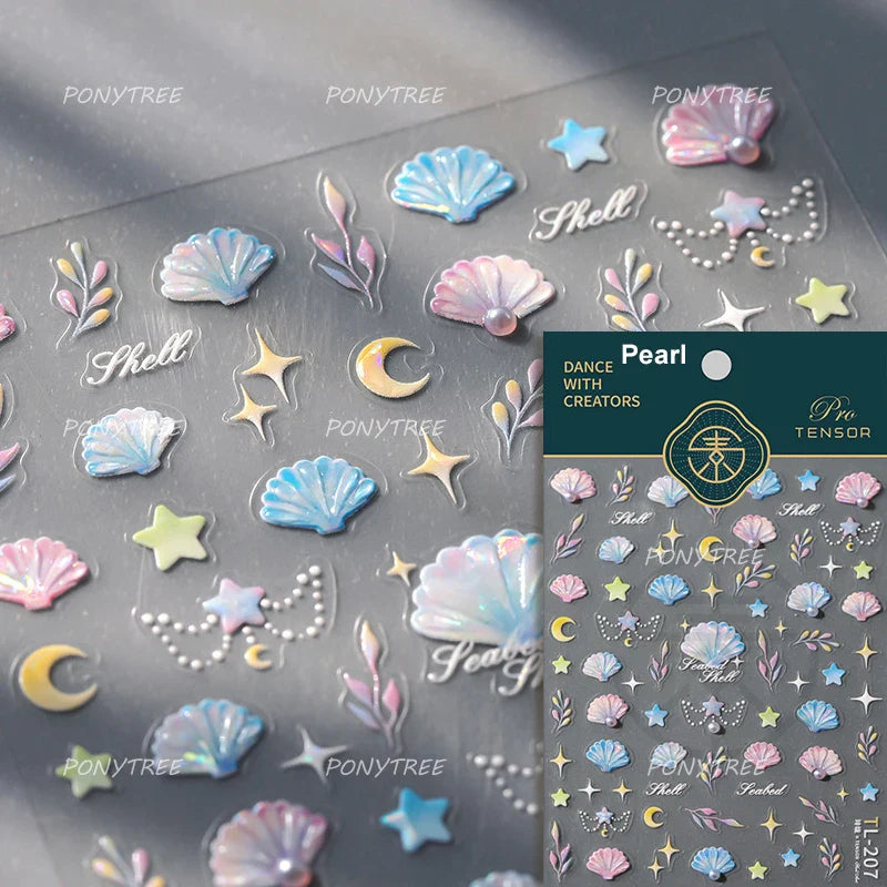 Lotus Flower Leaf Goldfish Ripple Wavelet Water Droplet Lotus Pond Brocaded Carp Self Adhesive Nail Art Stickers Manicure Decals (Online Order Only)