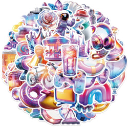 50PCS Cartoon 3D Gift Stickers DIY Diary Laptop Luggage Skateboard Aesthetic Scrapbook DIY Child Phone Stationery Supply for Kid (Online Order Only)