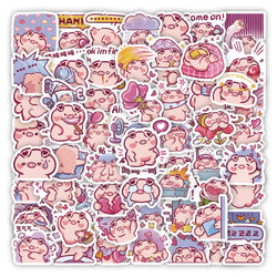 10/60Pcs Cute Pig Graffiti Diary Suitcase Skateboard Guitar Cup Decoration Waterproof Cartoon Sticker Toy Wholesale 2022 (Online Order Only)