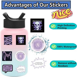10/30/60PCS INS Purple Black PVC Sticker Aesthetic DIY Decoration Scrapbooking Stationery Hand Accounting Supplies for Kids (ONLINE ORDER ONLY)