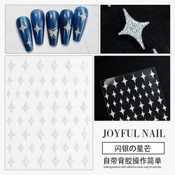 Reflective Glitter 3D Nail Stickers Love/Bear/Butterfly/Flame/Star Design Foils Sliders Manicure Decals Wraps Press on Nail Tool (ONLINE ORDER ONLY)