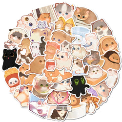 10/30/50/100pcs Funny Cute Animal Cat Cartoon Stickers Laptop Scrapbook Phone Suitcase Diary Decoration Sticker Decal Kids Toy (ONLINE ORDER ONLY)