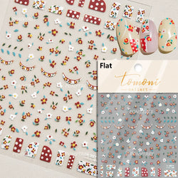Delicate Chic White Flower Jelly Green Leaves Red Fruits Lily Gardenia Self Adhesive Nail Art Stickers Rhinestone Manicure Decal (Online Order Only)