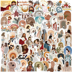 Christian Stickers Pack: Jesus Abbe Religion Decals for Notebook, Laptop, Luggage, Car, Wall, DIY Toys (Online Order Only)