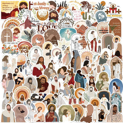 Christian Stickers Pack: Jesus Abbe Religion Decals for Notebook, Laptop, Luggage, Car, Wall, DIY Toys (Online Order Only)