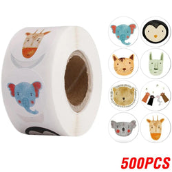 100-500pcs Cartoon Animal Children Sticker Label Thank You Cute Toy Game Sticker DIY Gift Sealing Label Decoration Supplies (Online Order Only)