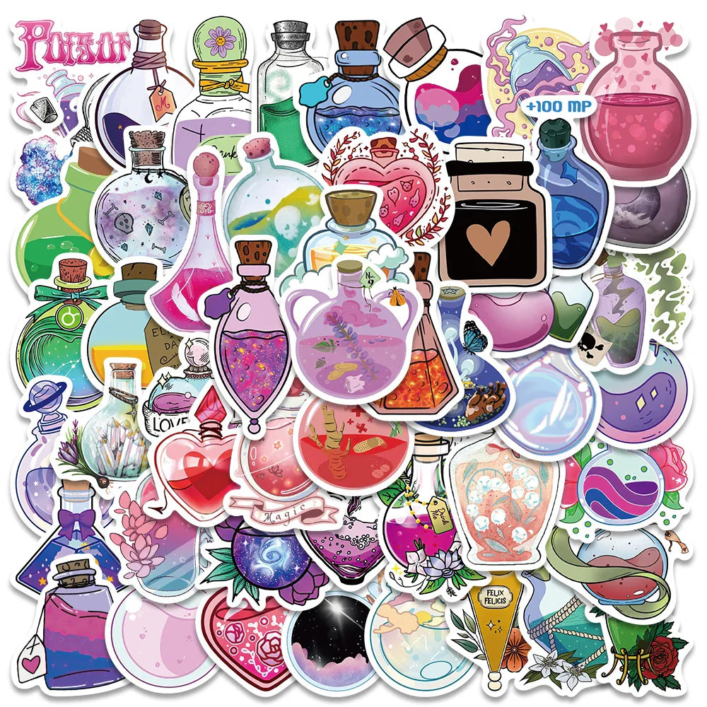50PCS Boho Witchy Moon Tarot Astrology Stickers for Laptop Scrapbook Phone (Online Order Only)