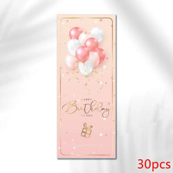 10-30pcs "Happy Birthday To You" Stickers 6*15cm Pink Blue Black Birthday Gift Package Decor Seal Labels Exquisite Stickers (Online Order Only)