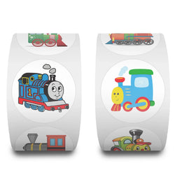 100-500pcs Kids Stickers Train Birthday Party Sticker Traffic Round Reward Sticker For Boys Girls Gift Label Stationery (Online Order Only)