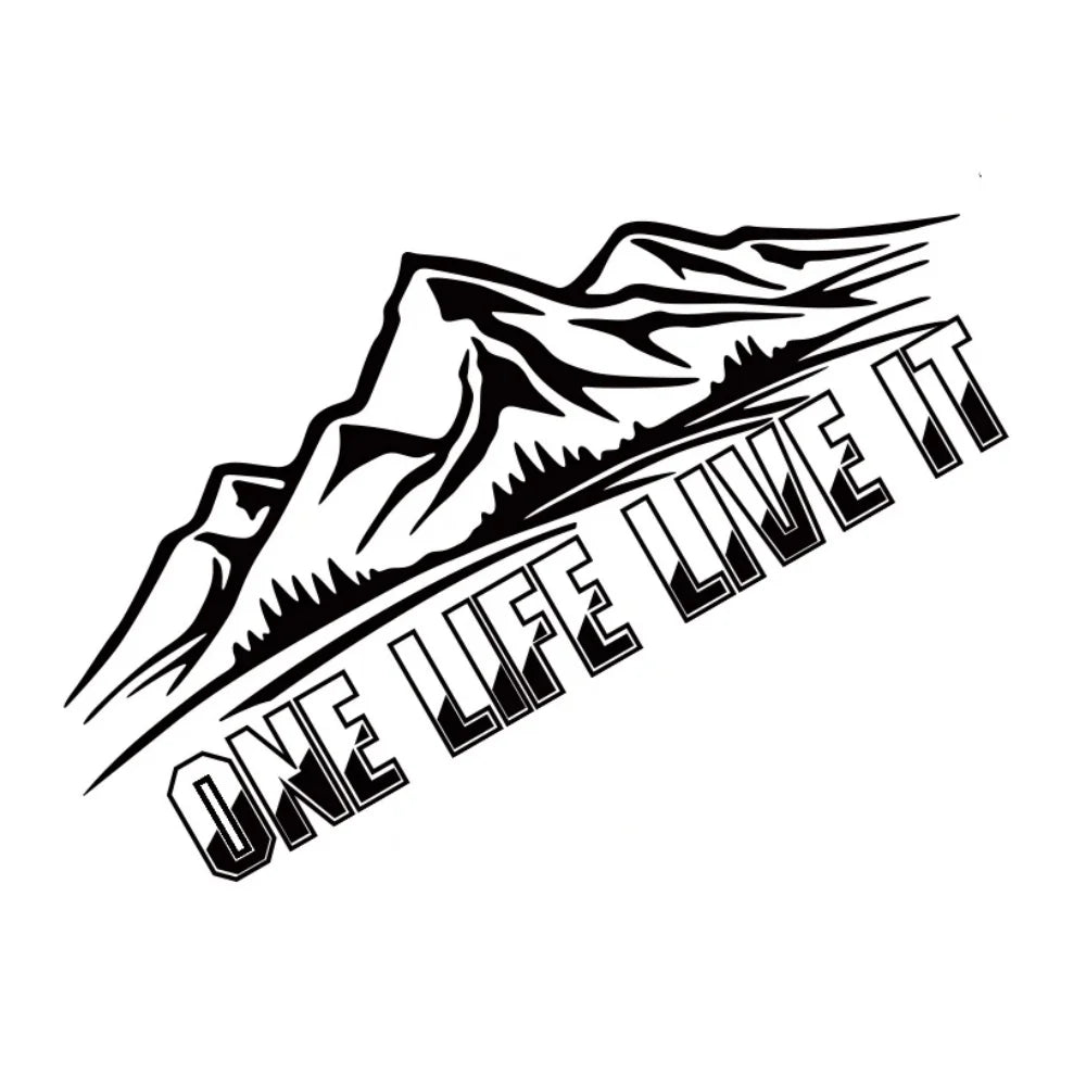 Car One Life Live It Mountain Sticker for Camper Van Motorhome RV Decoration Vinyl Decor Decal Accessories Car Sticker (ONLINE ORDER ONLY)