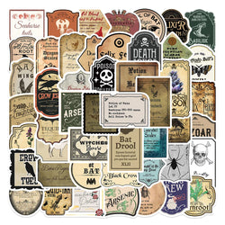10/30/50pcs Funny Vintage Potion Label Graffiti Stickers Poster Skateboard Laptop Motorcycle Car Phone Waterproof Sticker Toy (ONLINE ORDER ONLY)