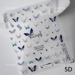 Colourful Butterfly Insect Animals Charming Jelly Special Workmanship 5D Soft Relief Adhesive Nail Art Stickers Manicure Decals (Online Order Only)