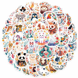 50pcs Jungle Zoo Wild Animal Stickers for Kids Boys Girl Baby Person Sticker Notebook Water Bottle Luggage Laptop Phon (ONLINE ORDER ONLY)