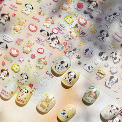 Fruits Apple Strawberry Animals Bear Dog Party Dream Flower Bone Rain Self Adhesive Nail Art Decoration Sticker Manicure Decals (Online Order Only)