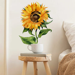 Sunflower Wall Sticker Skirting Line Kids Room Self-Adhesive Baseboard Mural Decor (Online Order Only)