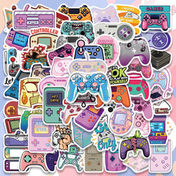 60PCS Pink Gamepad Console Stickers Waterproof for Laptop, Skateboard, Car, Kids Toys (Online Order Only)