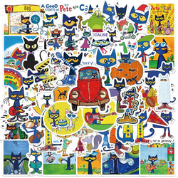 50pcs Cute Cat Stickers for Laptop, Cup, Suitcase, Guitar, DIY Decoration (Online Order Only)