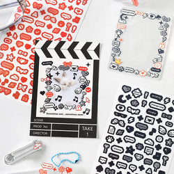 Korea Ins Cute Pixel Dialog Series Decorative Sticker Hand Account Idol Card DIY Material Sticker Personalized Kawaii Stationery (ONLINE ORDER ONLY)