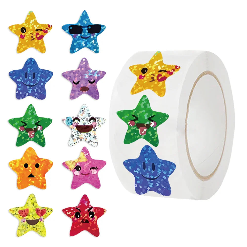 500PCS/Roll Colorful Star Stickers For Kids Reward School Classroom Adhesive Star Stickers For Teachers Parents DIY Craft (ONLINE ORDER ONLY)