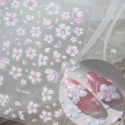 1pcs Pink Christmas Nail Stickers Shiny Shell Light Nail Art Parts Stickers Cute Snowflakes Star Wreath Nail Decorations Decals* (ONLINE ORDER ONLY)