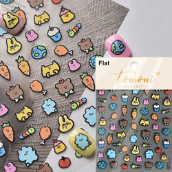 Cookies Chocolate Love Heart Flower Bowknot Rabbit Bunny Lace Bear Star Bouquet Rabbit Adhesive Nail Art Sticker Manicure Decal (ONLINE ORDER ONLY)