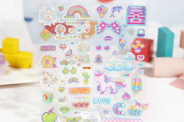 1pc Cute Pixel Candy Series Decorative Stickers Planner Journal Collage DIY idol card Material Sticker Kawaii Korean Stationery (ONLINE ORDER ONLY)