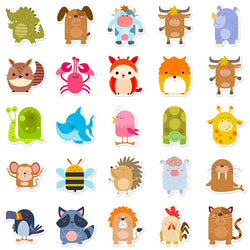 10/30/50PCS Kawaii Round Animal PVC Decoration Scrapbooking Sticker Aesthetic Child Korean Stationery School Supplies for Kids (Online Order Only)