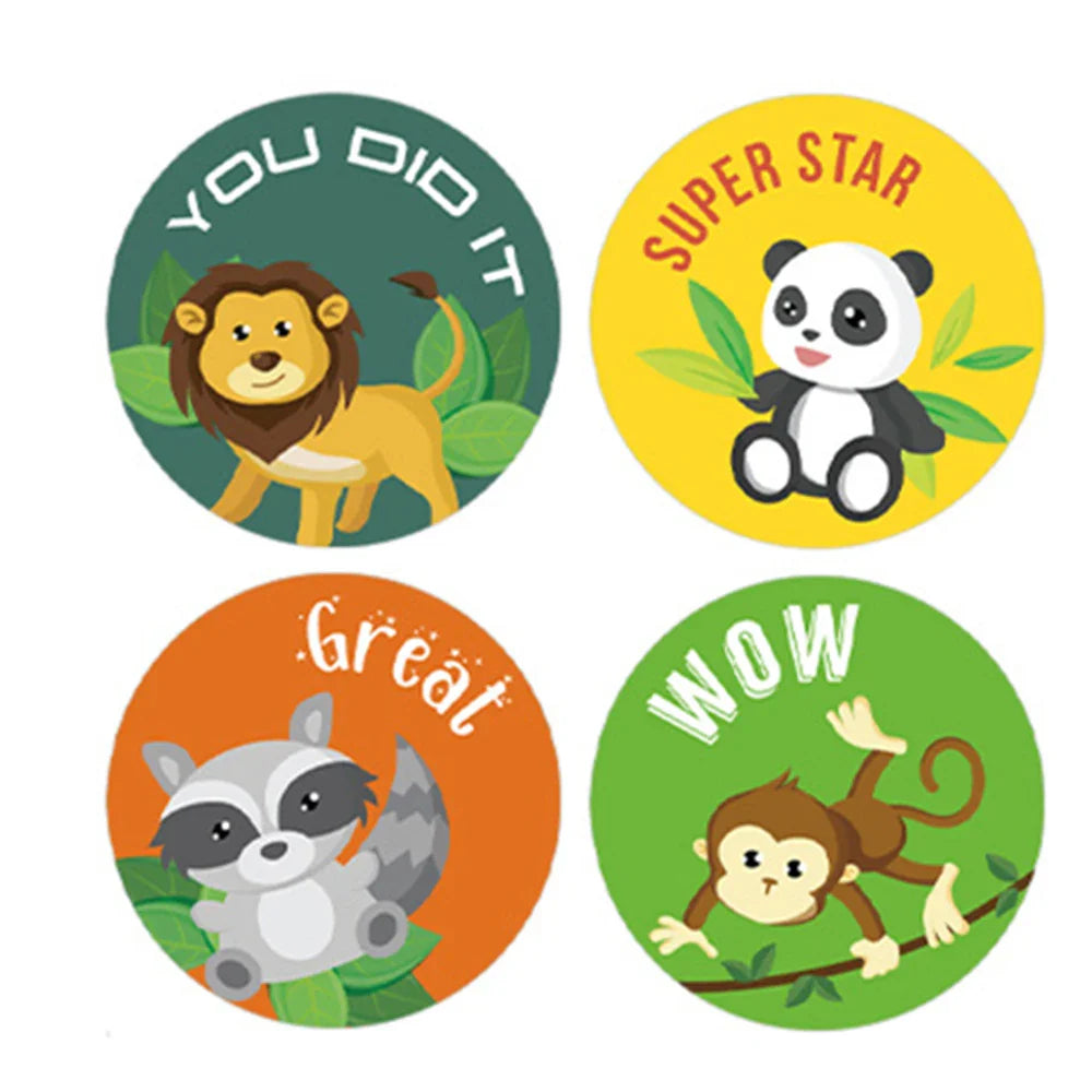 100-500pcs Reward Stickers For Children Kids Animal Panda Stickers Small Packaging Pack Stickers Photocard Decor Lables (Online Order Only)