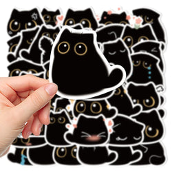 10/20/40PCS Cartoon Black Cat Sticker Packs (Online Order Only)