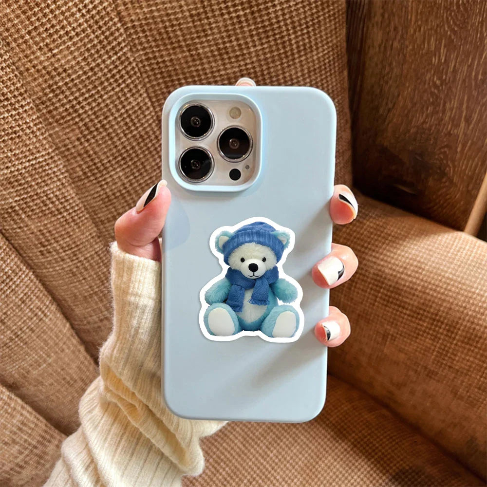 50PCS Cartoon Anime Kawaii Bear Stickers Plush For Water Bottle Laptop Skateboard Scrapbook Luggage Kids Sticker Waterproof PVC (Online Order Only)