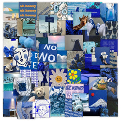 Blue Healing Stickers 10/30/63pcs Cute Cartoon Decals for Scrapbooking, Skateboard, Luggage, Fridge, Car (Online Order Only)