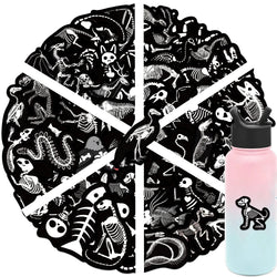 56pcs Animal Skeleton Cool Stickers for Laptop Scrapbook Waterproof Cartoon Graffiti Decals Dark Sticker Toys Decor (Online Order Only)