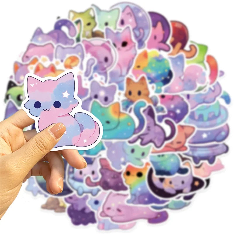 10/30/50PCS Cute Starry Sky Cat and Sealife Sticker Packs (ONLINE ORDER ONLY)