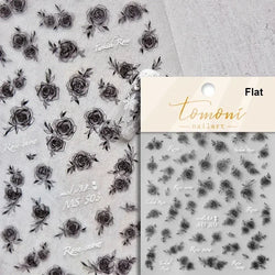 Pale Flower Bouquet Label Bowknot Stationery Sunflower Daisy Leaf 3D Self Adhesive Nail Art Stickers Rhinestone Manicure Decals (Online Order Only)