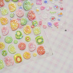 Colorful Fruit Lemon Grapefruit Kiwifruit Candy Popsicle Rabbit Cherry Apple Paw Jelly Adhesive Nail Art Sticker Manicure Decals (ONLINE ORDER ONLY)